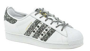 Adidas Customized Superstar Customized art 48 bianco nero argento