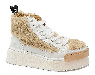 BnG Real Shoes La Dolly bianco cammello