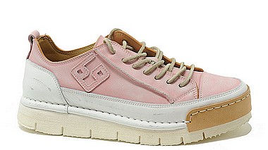 BnG Real Shoes La Rosetta bianco rosa cuoio