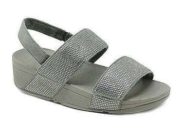 FitFlop Mina Crystal Sandals pewter nero