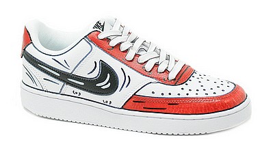 Nike Customized Court Vision Low Custom bianco rosso