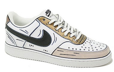 Nike Customized Court Vision Low Custom cartoon marrone
