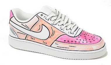 Nike Customized Court Vision Low Custom cartoon rosa