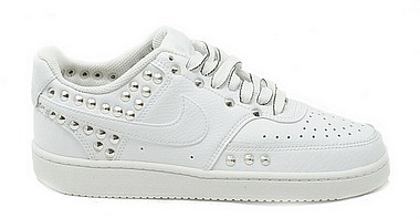 Nike Customized Court Vision Low Custom total white studs