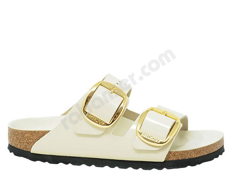 Birkenstock Arizona Big Buckle high shine ecru