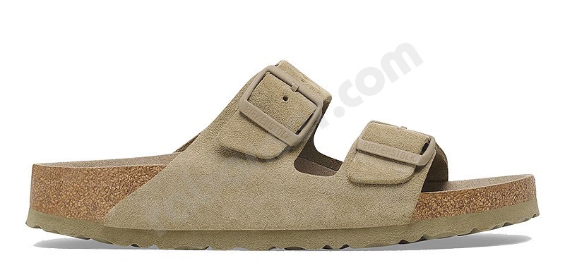 Birkenstock Arizona Plantare Morbido verblasstes khaki wildleder
