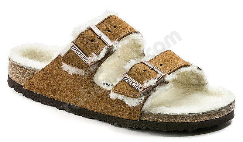 Birkenstock Arizona Shearling mink leder