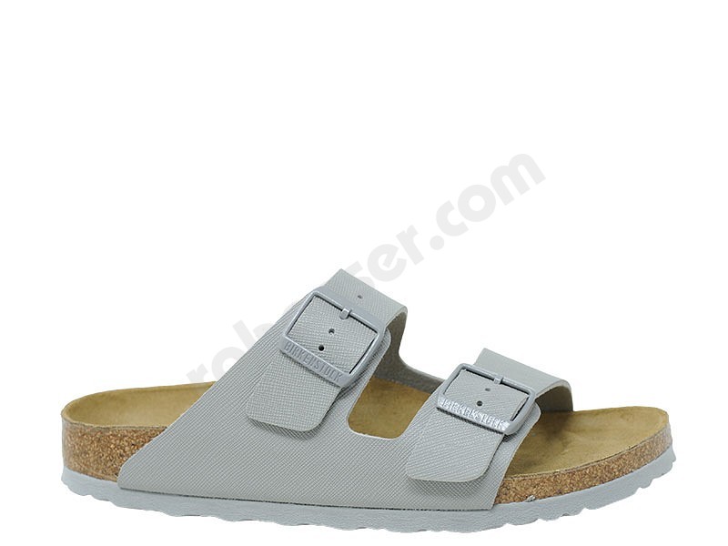 Birkenstock Arizona saffiano stone coin grigio