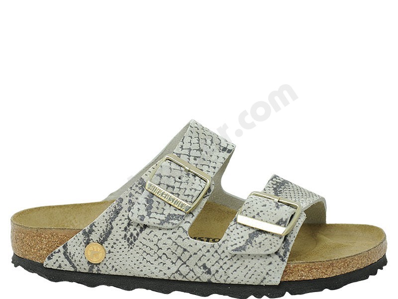 Birkenstock Arizona snake oyster suede