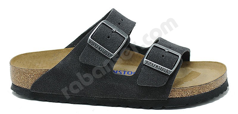 Birkenstock Arizona velvet grey leather