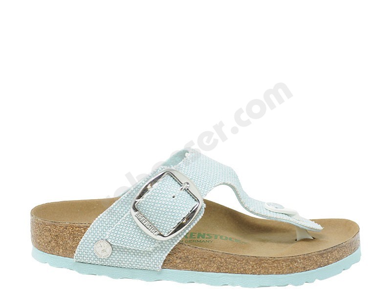 Birkenstock Gizeh Big Buckle surf verde azurro vegano canvas