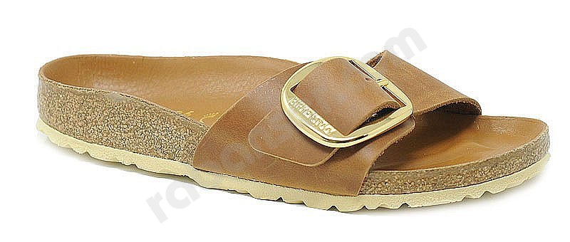 Birkenstock Madrid Big Buckle cognac pelle