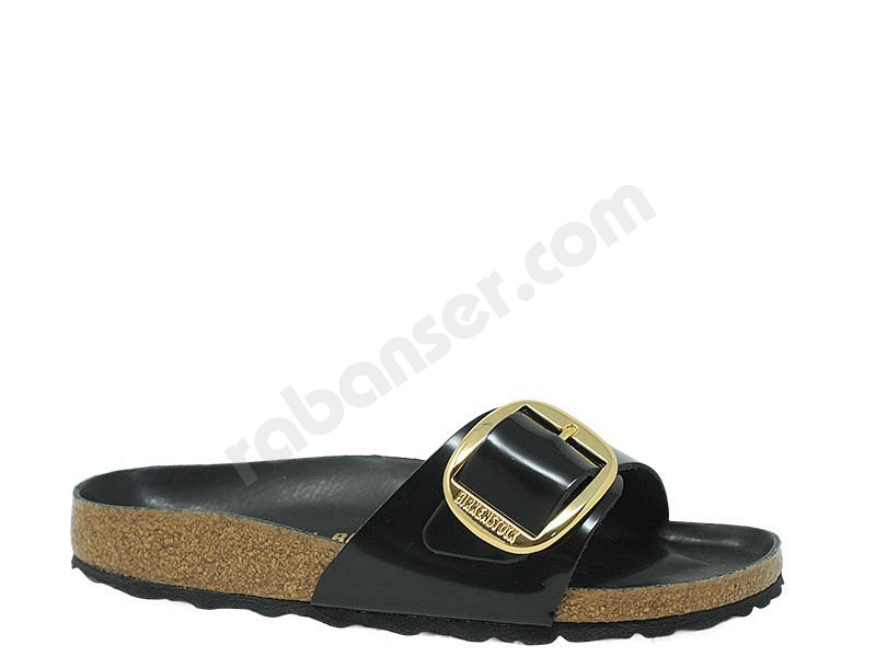 Birkenstock Madrid Big Buckle shine black leather