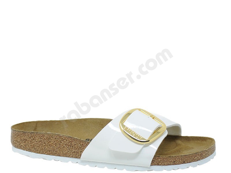 Birkenstock Madrid Big Buckle bianco vernice