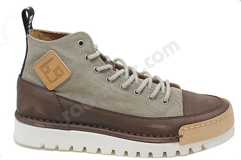 BnG Real Shoes La Moka Canvas High moka grey brown