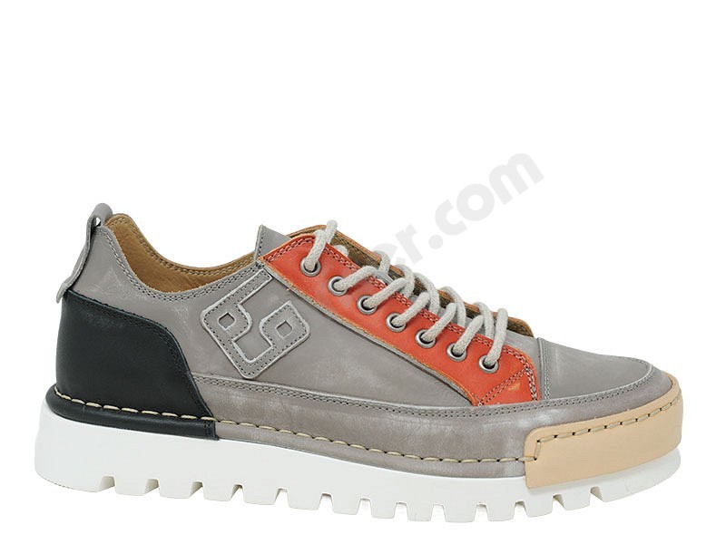 BnG Real Shoes La Patch Man tortora rosso grigio