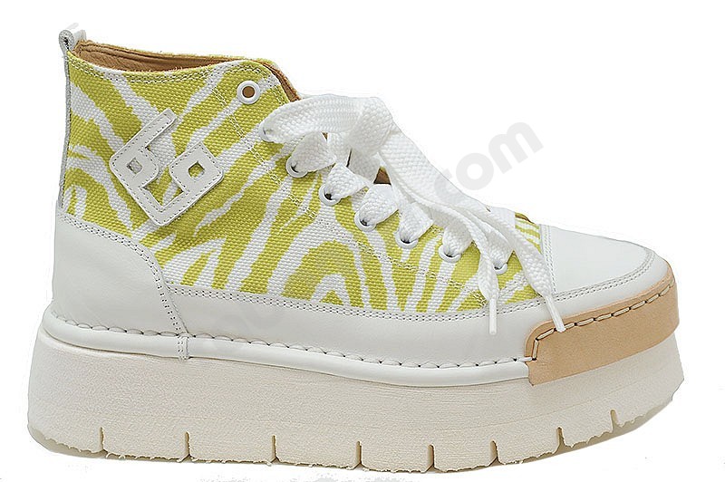BnG Real Shoes La Zebra Verde Platform bianco verde