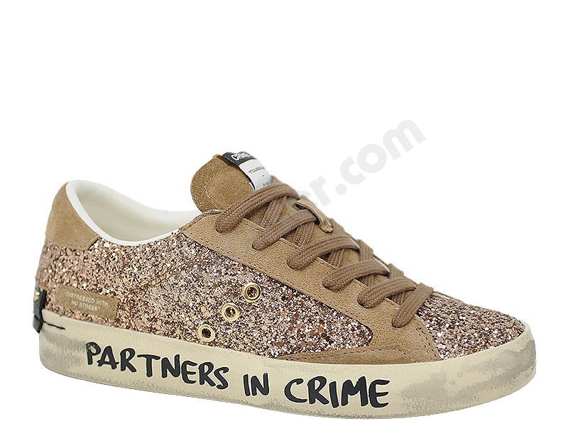 Crime London Distressed Women brown glitter