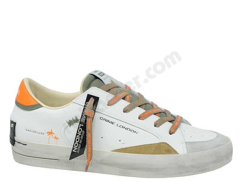 Crime London SK8 Deluxe Men bianco arancione