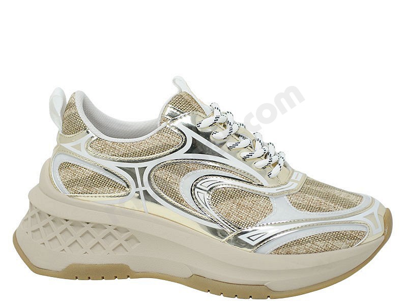 Emanuelle Vee Sneaker Arcade raffia oro