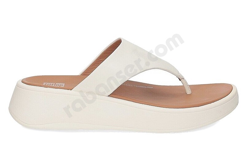 FitFlop Toe Post Leather crema