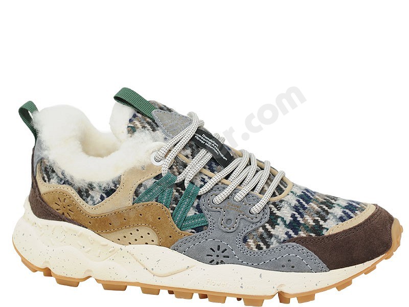 Flower Mountain Yemano 3 Woman Teddy brown anthracite shearlin