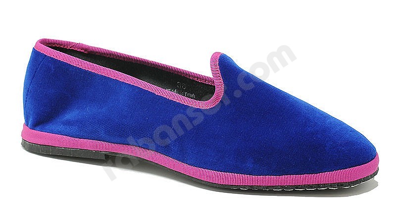 Habille Pantofola Velluto bluette fuxia