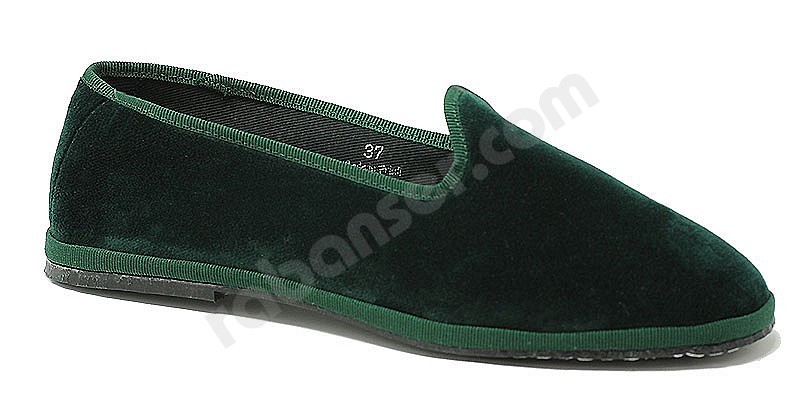 Habille Pantofola Velluto verde bottiglia