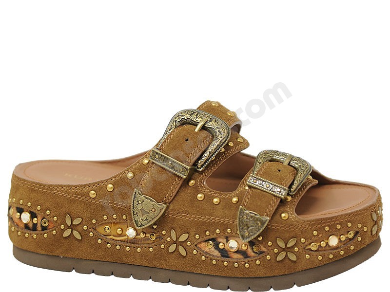 Kurt Geiger Western Buckle Flatform braun