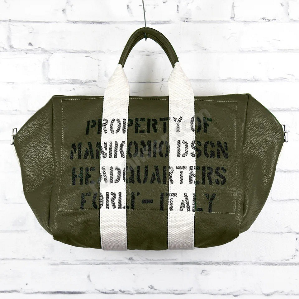 Manikomio Dsgn 38 Icon Genuine Leather military grün weiss