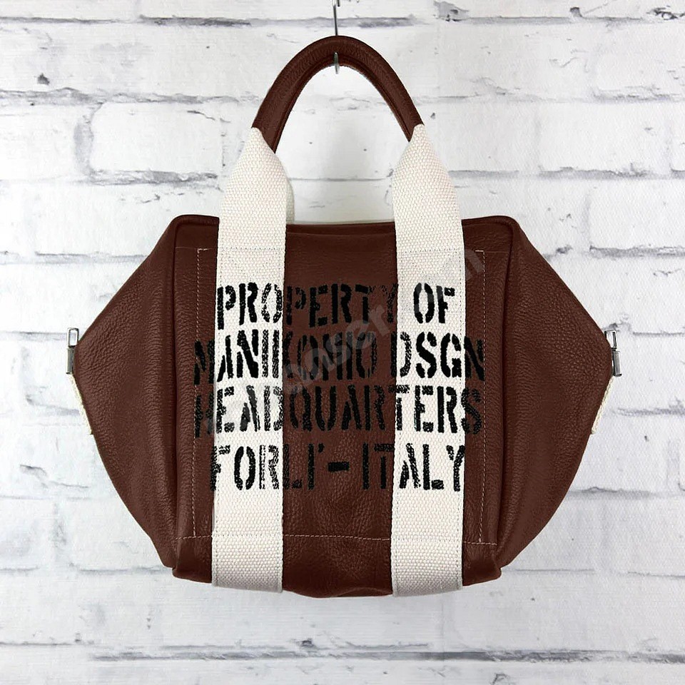 Manikomio Dsgn Lady24 Genuine Leather kinder darkbrown white