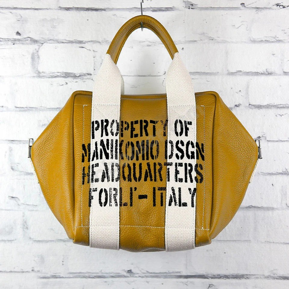 Manikomio Dsgn Lady24 Genuine Leather mustard white