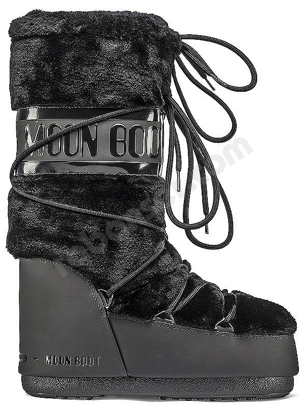 Moon Boot® Icon Faux Fur schwarz