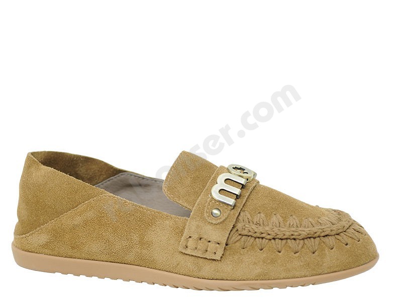 MOU Slip on Suede Ballerina cognac