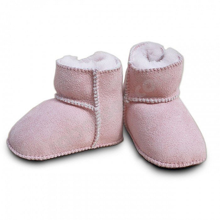 Rabanser Baby Lammfellschuhe Klett rosa