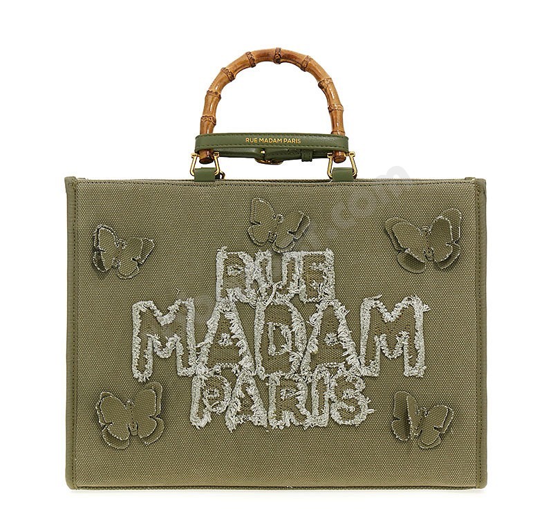 Rue Madam Paris Butterfly Tote Canvas verde