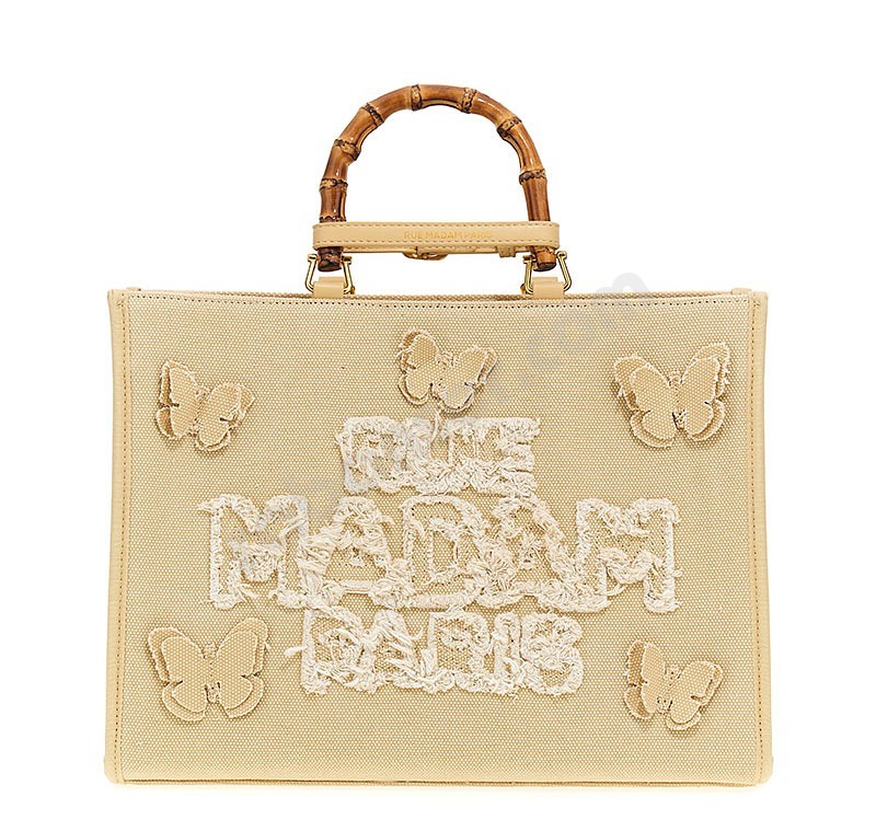 Rue Madam Paris Butterfly Tote Canvas crema