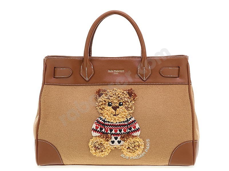 Rue Madam Paris Marvin Love Tote Bag camel