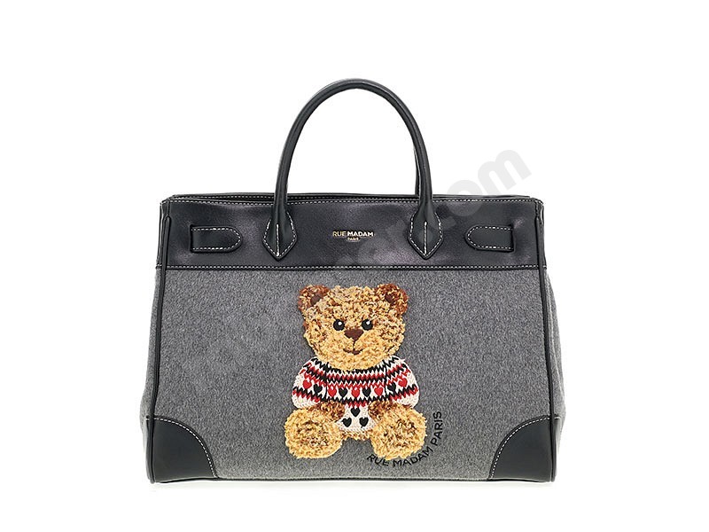 Rue Madam Paris Marvin Love Tote Bag grigio