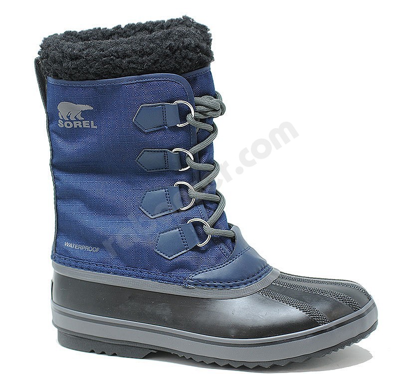 sorel pac nylon snow boots in black