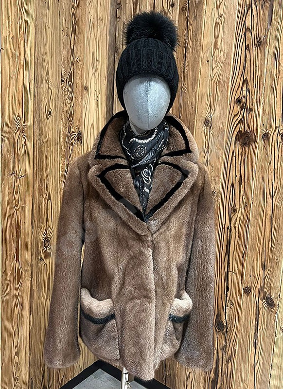 Suprema Giacca Visone pastel black