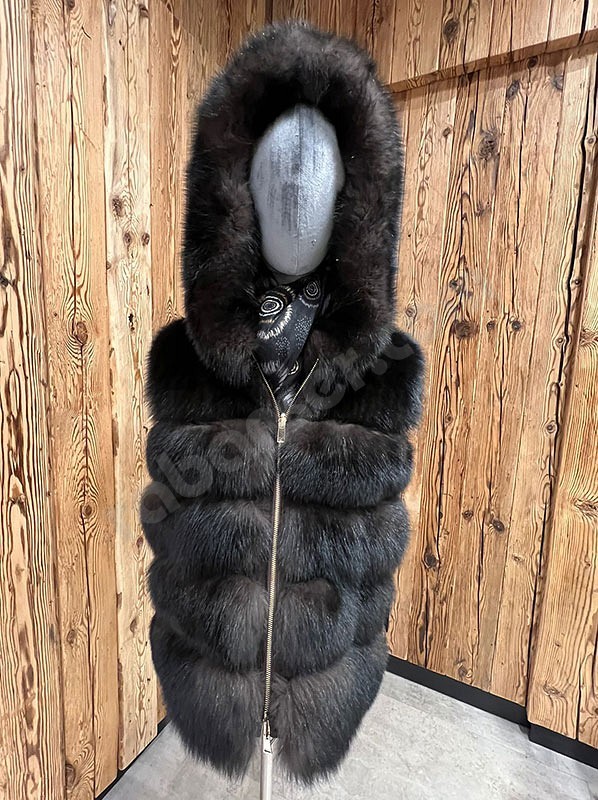 Suprema Gilet Fox Corto ebano