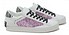 Crime London Low Top Distressed W bianco fuxia Lato
